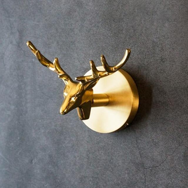 Decorative Wall Hook Handmade Solid Brass Animal Head