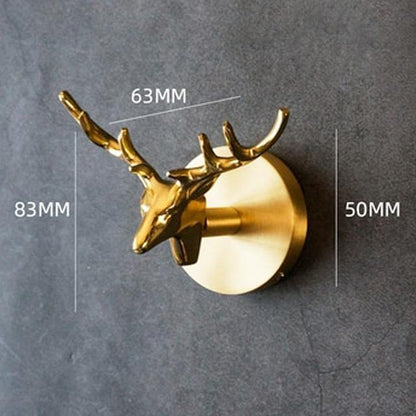 Decorative Wall Hook Handmade Solid Brass Animal Head