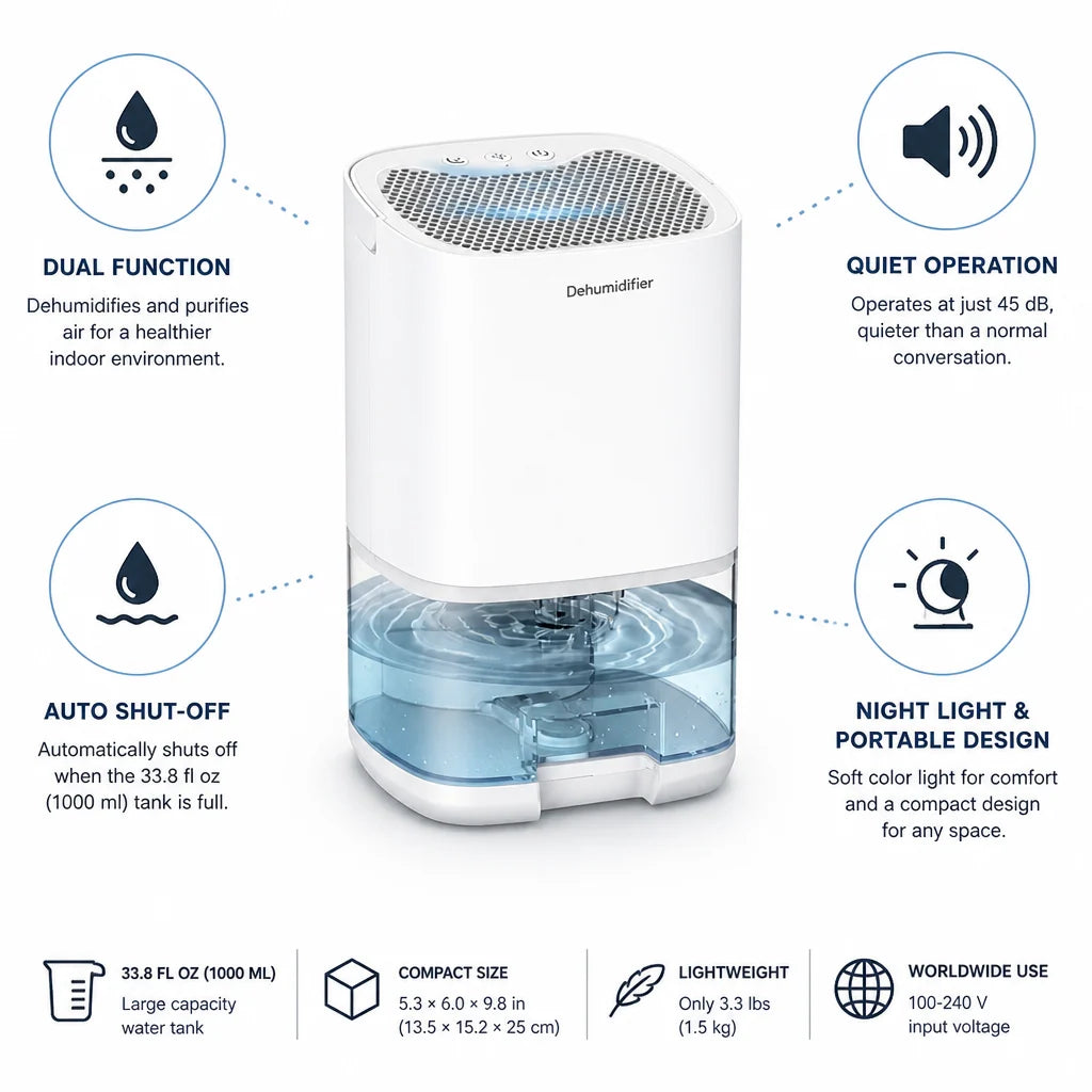 Dehumidifier & Air Purifier Quiet 45 dB