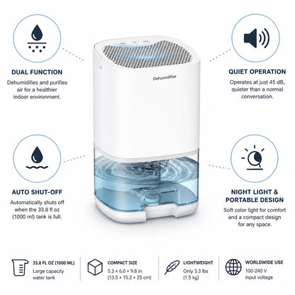 Dehumidifier & Air Purifier Quiet 45 dB