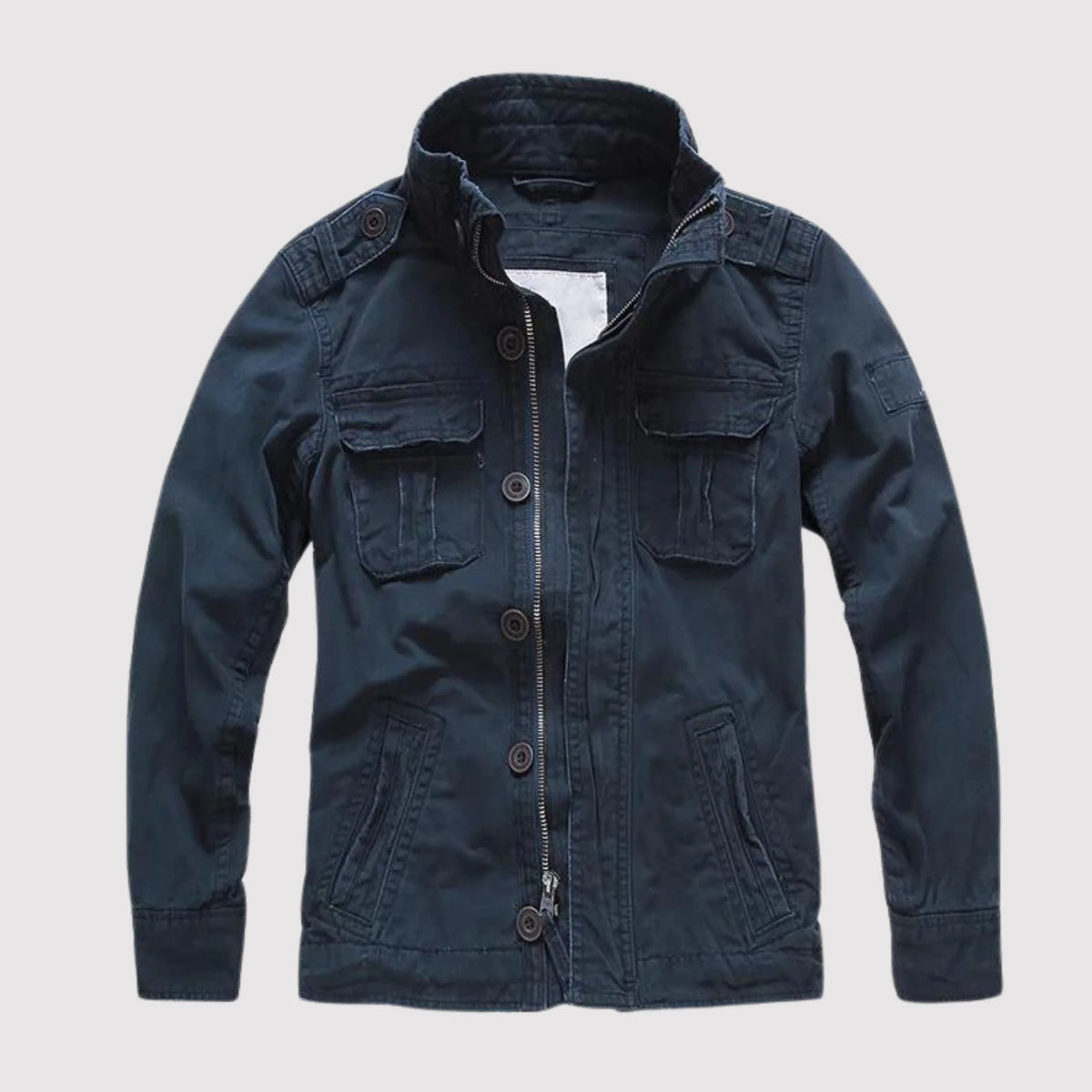 Denim Jacket Thick Denim Tailored Fit Multiple Pockets