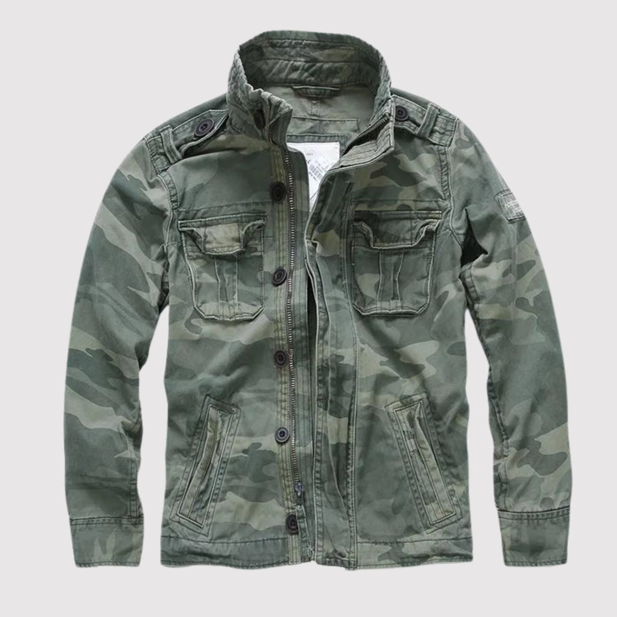 Denim Jacket Thick Denim Tailored Fit Multiple Pockets
