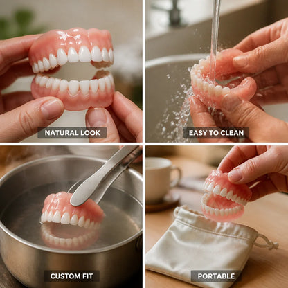 Denture Set Boil-And-Bite Custom Fit Upper & Lower