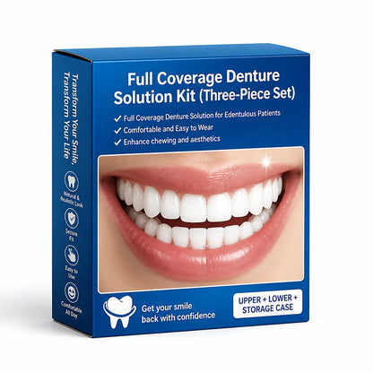 Denture Set Realistic Upper & Lower Teeth 3-Piece