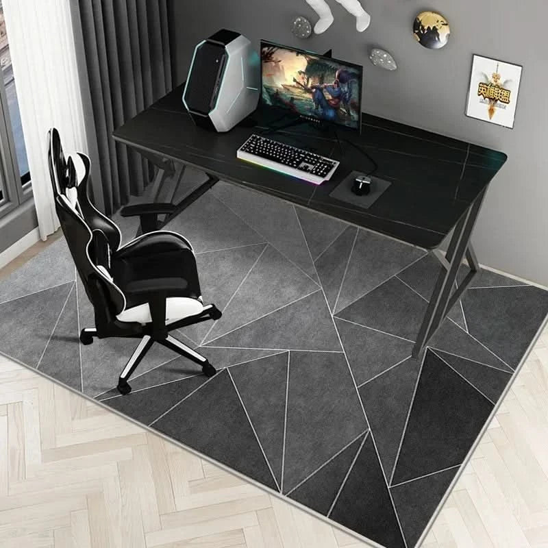 Desk Chair Floor Mat Crystal Velour Non-Slip & Washable