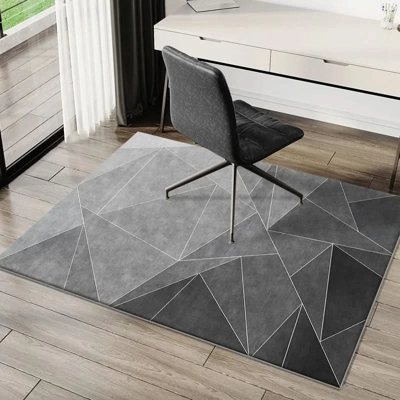 Desk Chair Floor Mat Crystal Velour Non-Slip & Washable
