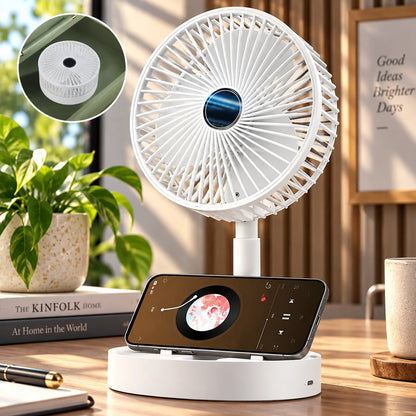 Desk Fan Foldable Telescopic USB Rechargeable