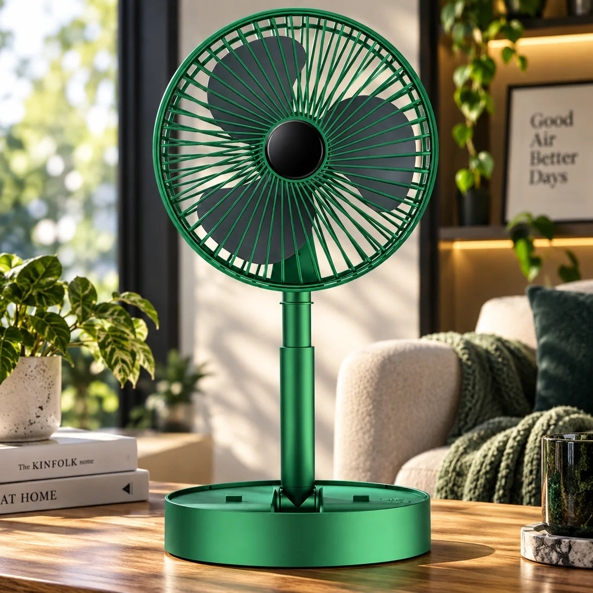 Desk Fan Foldable Telescopic USB Rechargeable