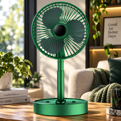 Desk Fan Foldable Telescopic USB Rechargeable