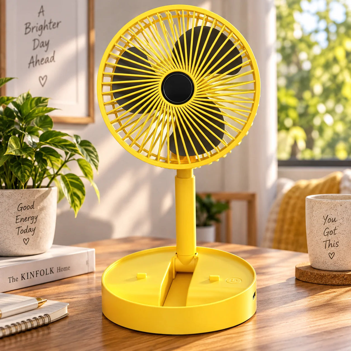 Desk Fan Foldable Telescopic USB Rechargeable