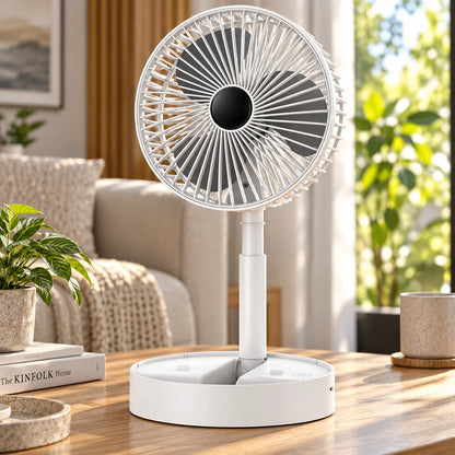 Desk Fan Foldable Telescopic USB Rechargeable