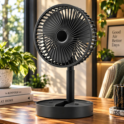 Desk Fan Foldable Telescopic USB Rechargeable