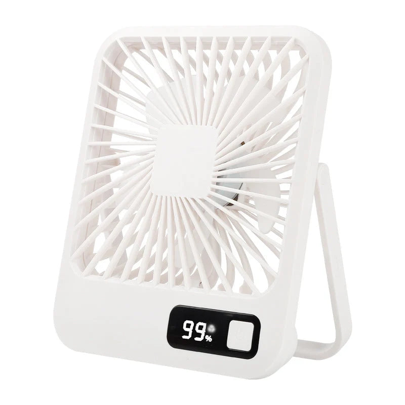 Desk Fan Rechargeable LED Display Adjustable Speeds