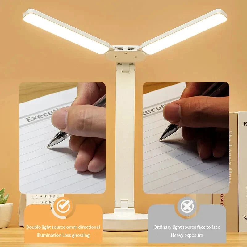 Desk Lamp Foldable Tripod Rechargeable & Dimmable
