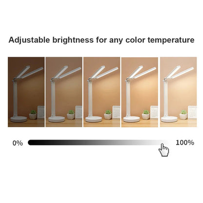 Desk Lamp Foldable Tripod Rechargeable & Dimmable