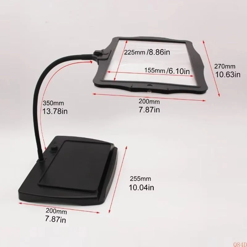Desk Magnifying Lamp 48 LED USB Rechargeable Flexible Arm