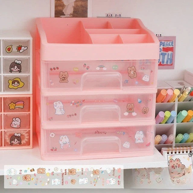 Desk Organizer ABS Multi-Compartment Tiered Design