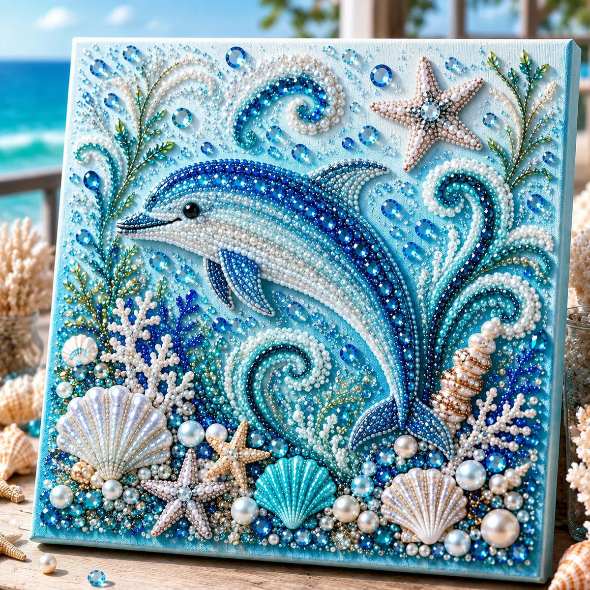 Diamond Painting Kit 3D Pearl Bead Ocean Animal