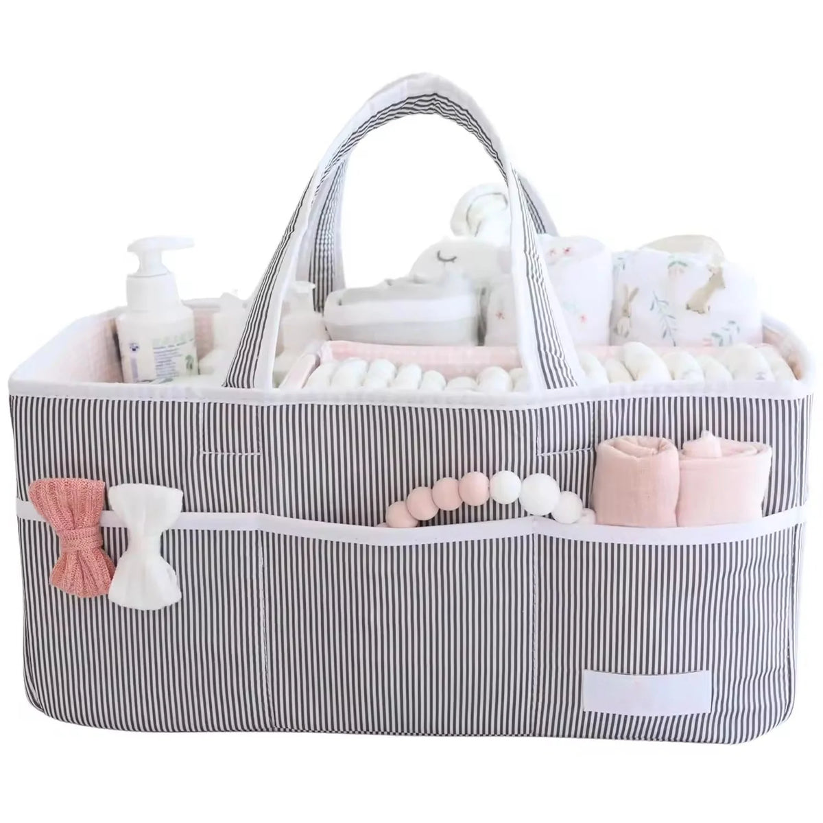 Diaper Caddy Organizer Collapsible Water-Resistant Three Compartments