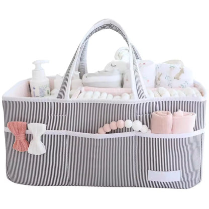 Diaper Caddy Organizer Collapsible Water-Resistant Three Compartments