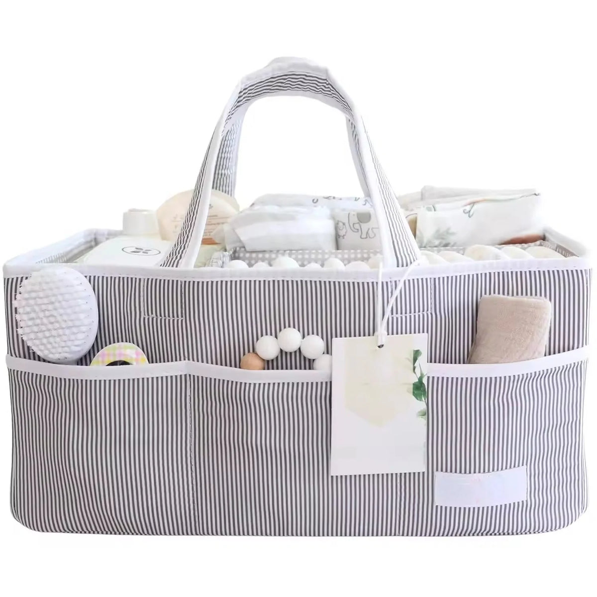 Diaper Caddy Organizer Collapsible Water-Resistant Three Compartments