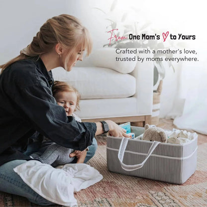 Diaper Caddy Organizer Collapsible Water-Resistant Three Compartments