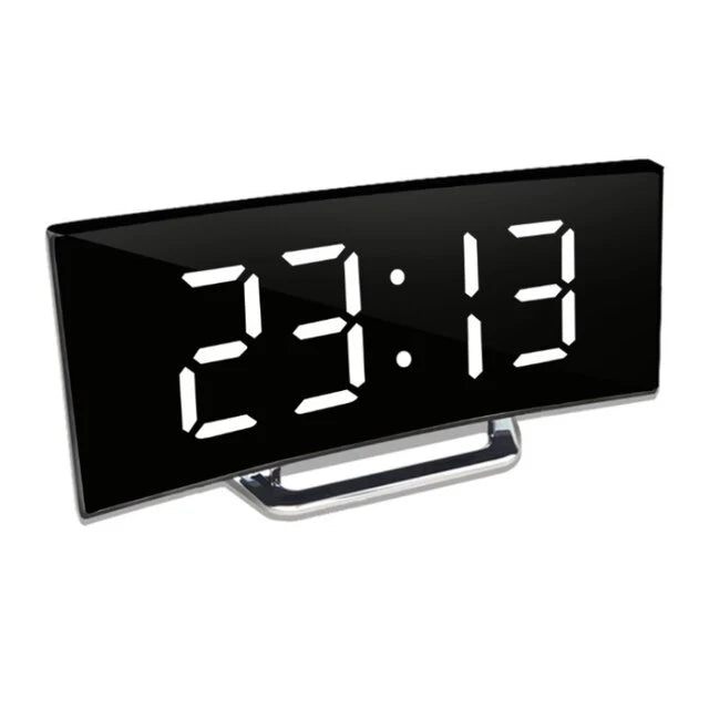 Digital Alarm Clock Curved Large LED Auto Dimming