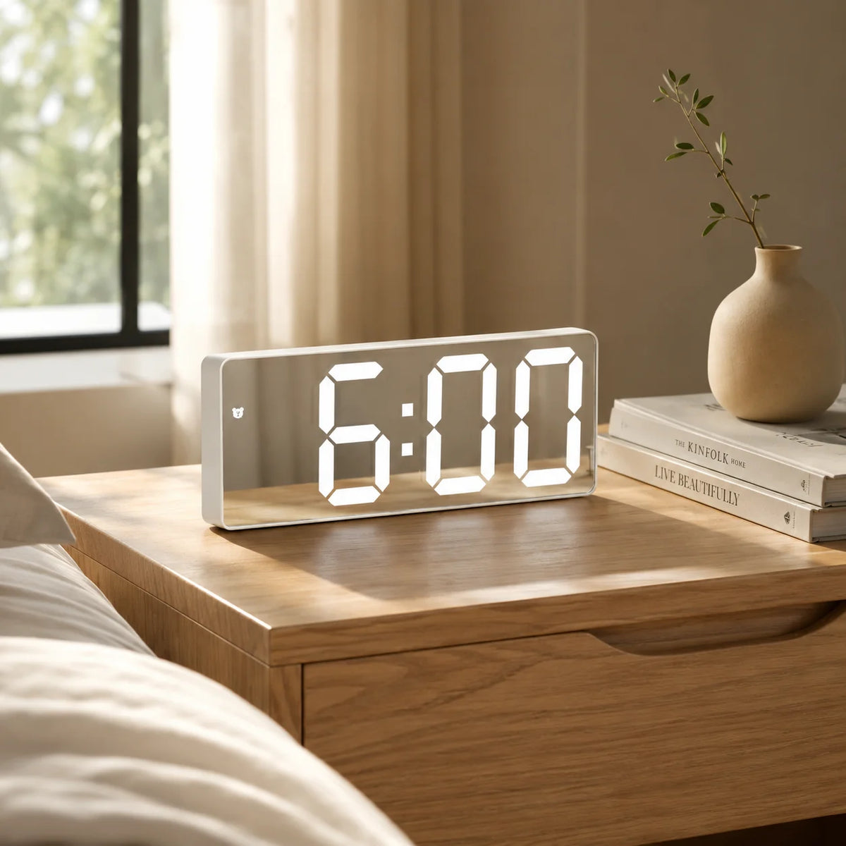 Digital Alarm Clock LED Time, Date & Temperature
