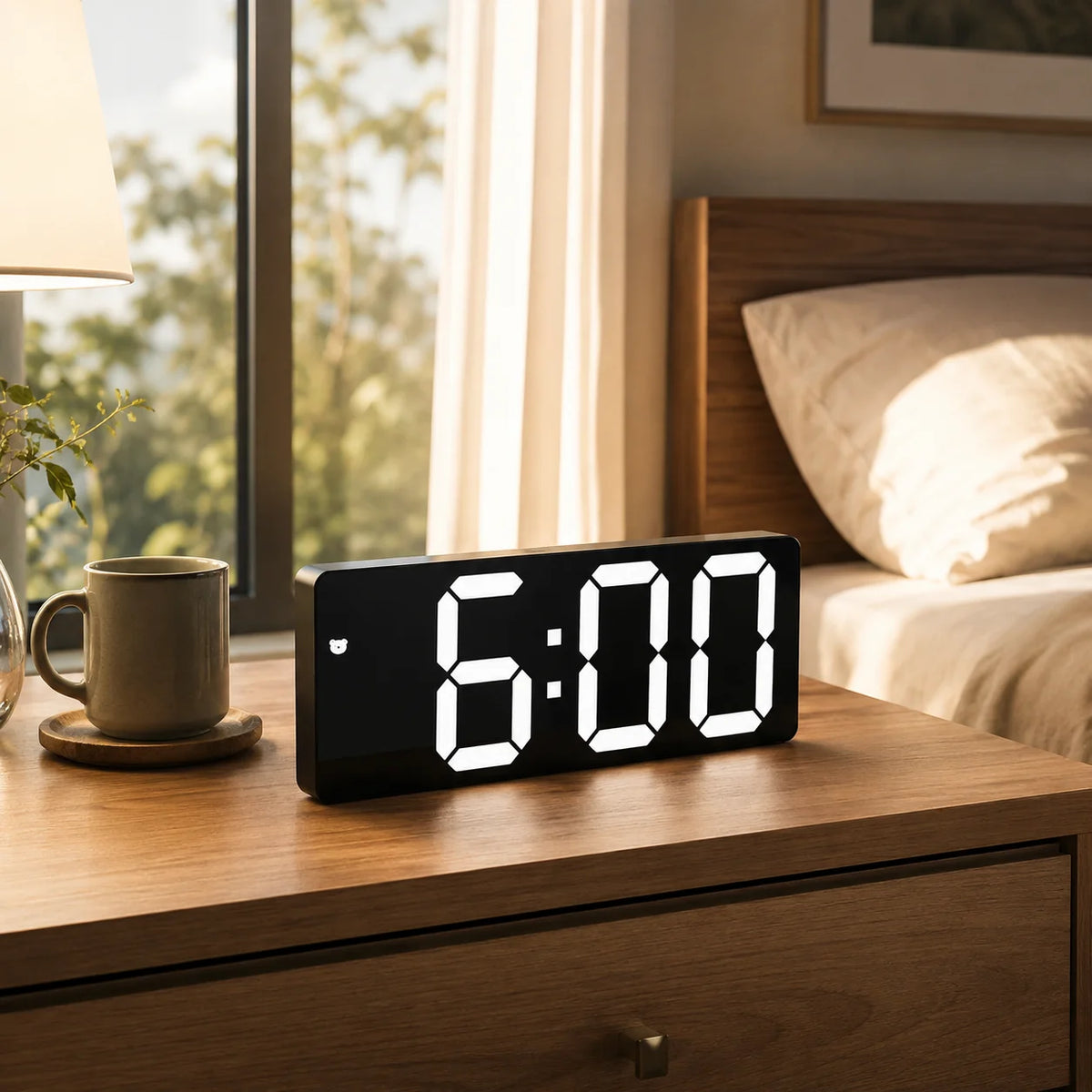 Digital Alarm Clock LED Time, Date & Temperature