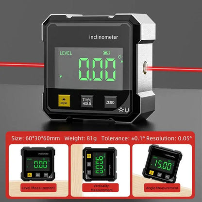 Digital Angle Meter High-Precision Laser & Magnetic Base