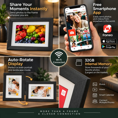 Digital Photo Frame 10.1 Inch Touchscreen Wi‑Fi 32GB Storage