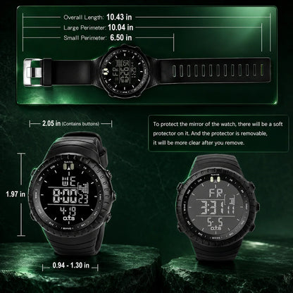 Digital Sports Watch Waterproof & Shock-Resistant LED Backlight