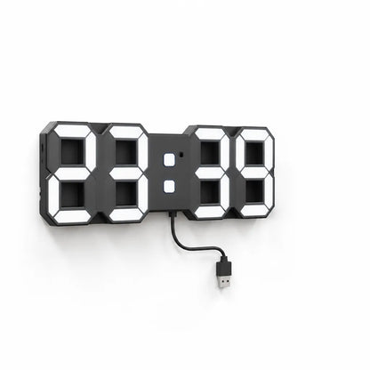 Dimmable 3D LED Wall Clock (Remote Control, USB Powered)