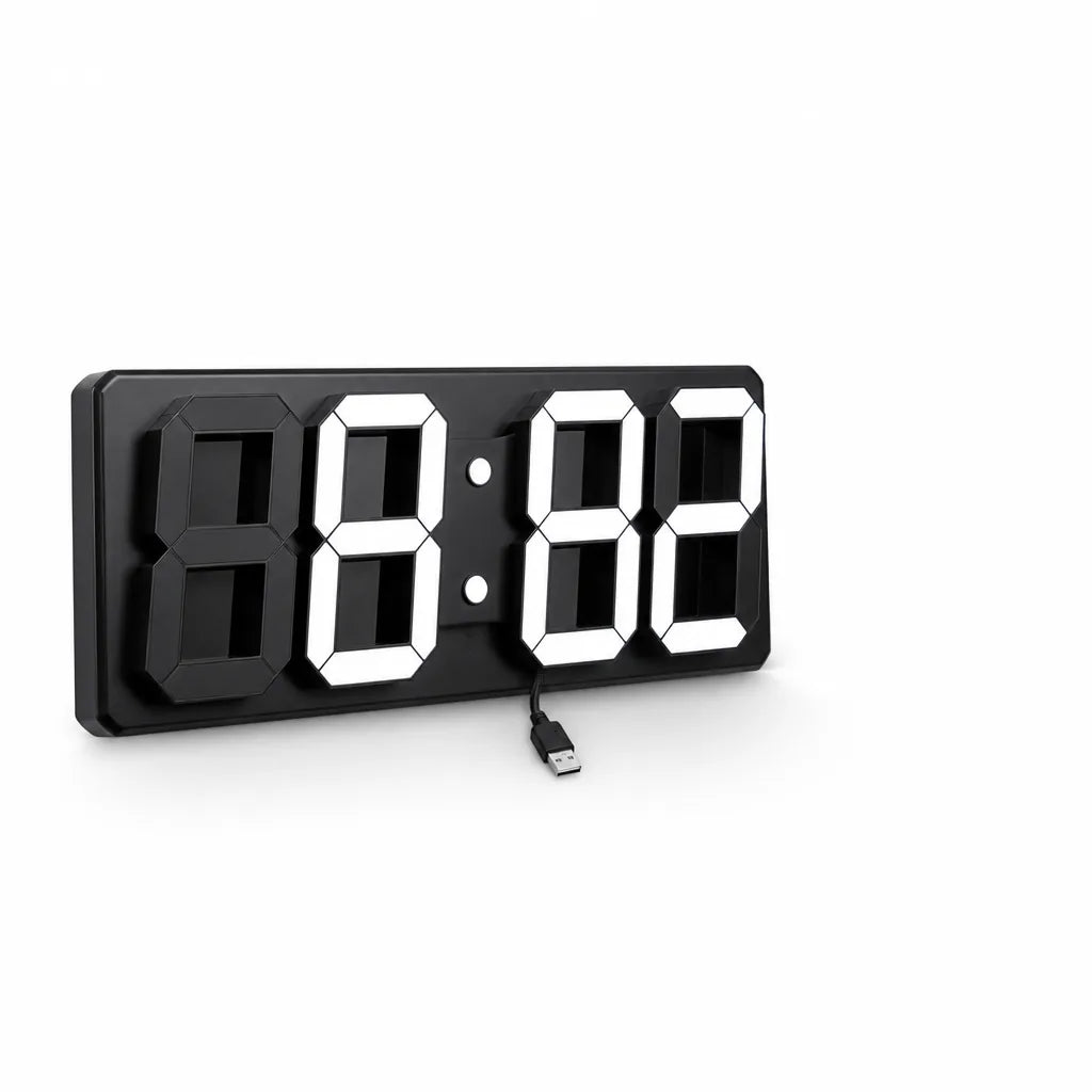 Dimmable 3D LED Wall Clock (Remote Control, USB Powered)