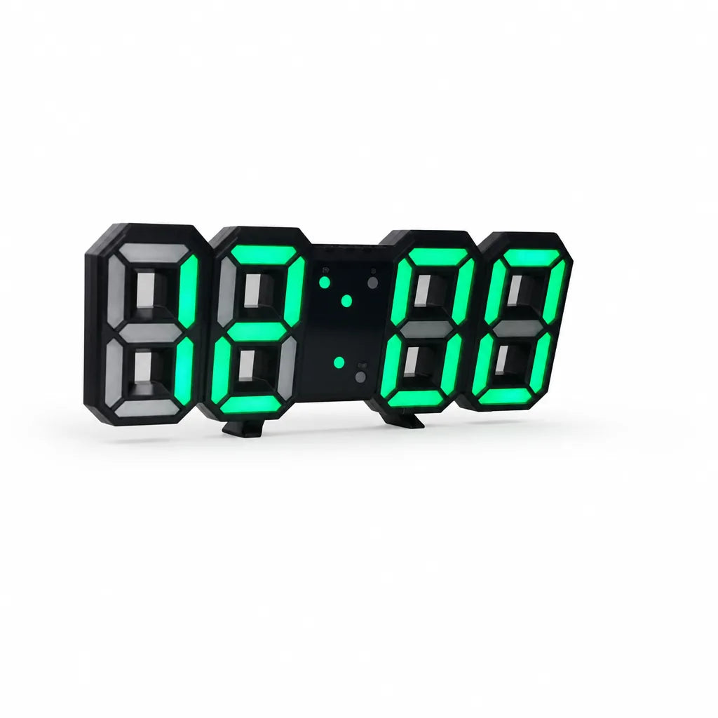 Dimmable 3D LED Wall Clock (Remote Control, USB Powered)