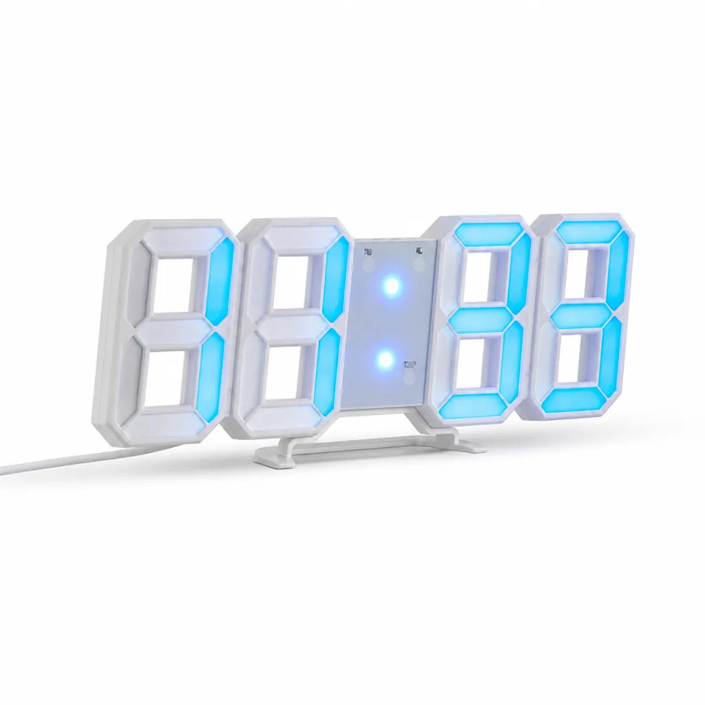 Dimmable 3D LED Wall Clock (Remote Control, USB Powered)