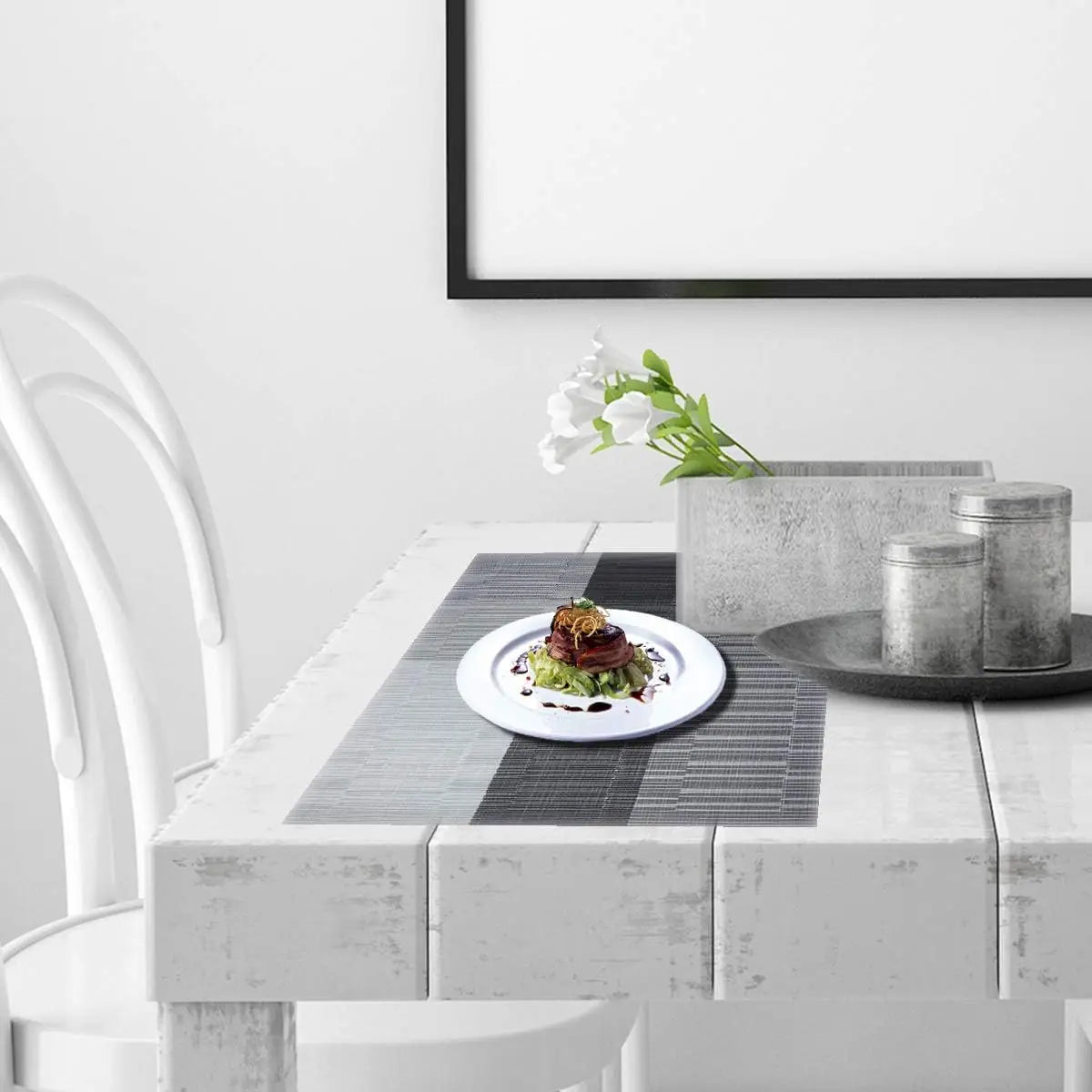 Dining Placemats Woven Vinyl Heat-Resistant & Waterproof