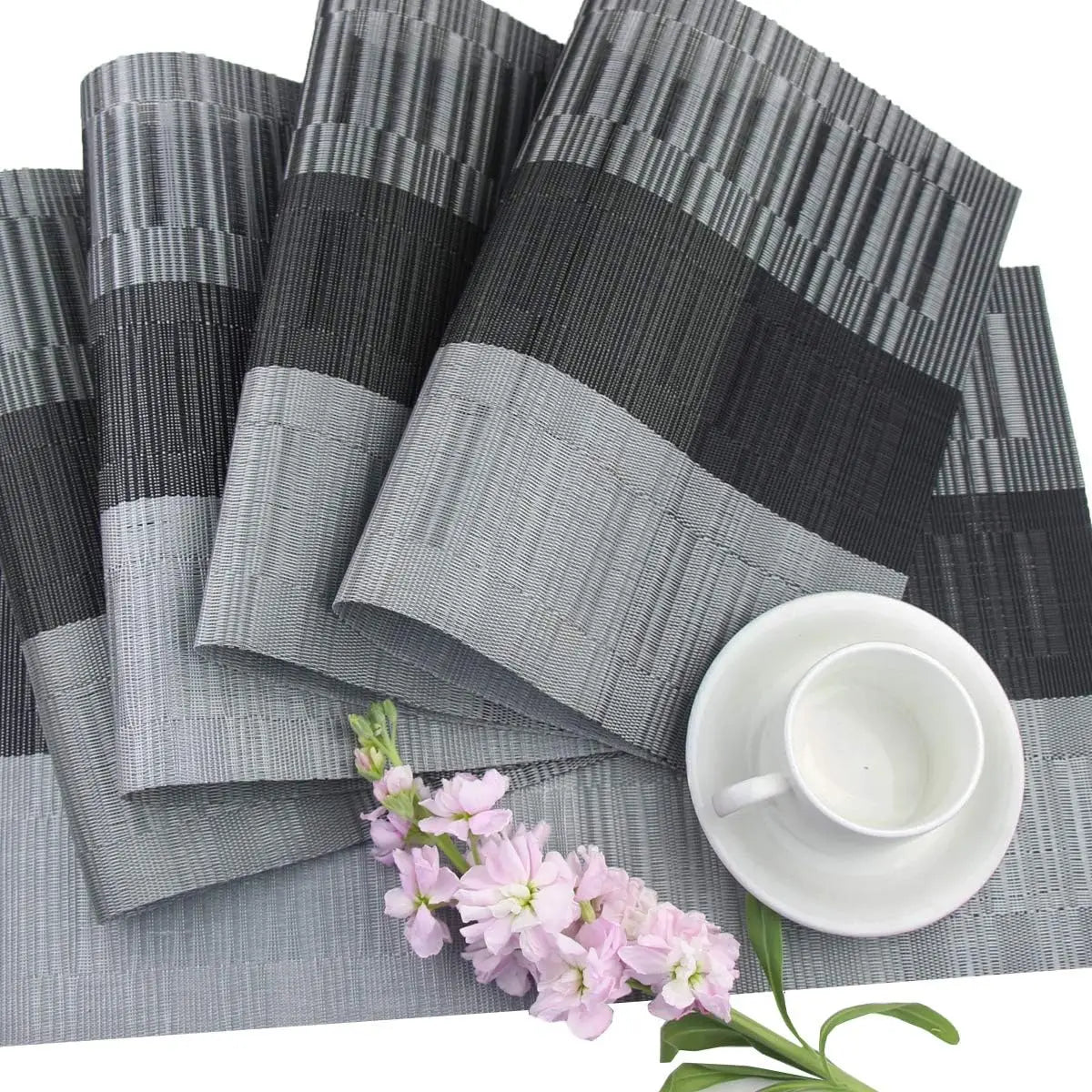 Dining Placemats Woven Vinyl Heat-Resistant & Waterproof
