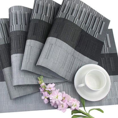 Dining Placemats Woven Vinyl Heat-Resistant & Waterproof