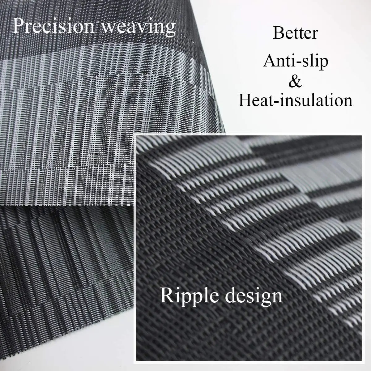 Dining Placemats Woven Vinyl Heat-Resistant & Waterproof