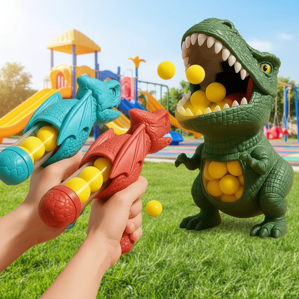 Dinosaur Shooting Game Soft Foam Ball Blaster Target Included