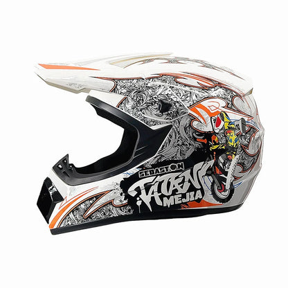 Dirt Bike Helmet Full Face Adjustable Visor Reinforced Chin Guard Ventilation