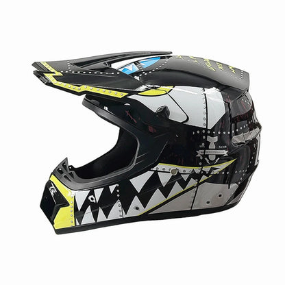 Dirt Bike Helmet Full Face Adjustable Visor Reinforced Chin Guard Ventilation