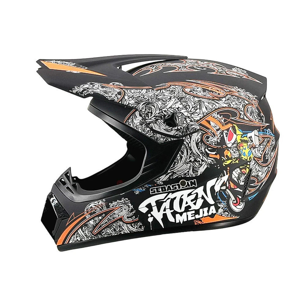 Dirt Bike Helmet Full Face Adjustable Visor Reinforced Chin Guard Ventilation