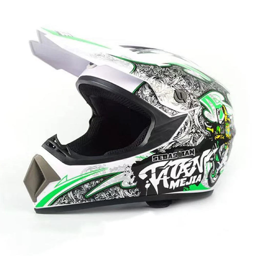 Dirt Bike Helmet Full Face Adjustable Visor Reinforced Chin Guard Ventilation