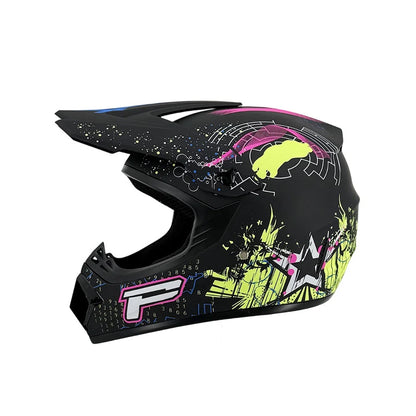 Dirt Bike Helmet Full Face Adjustable Visor Reinforced Chin Guard Ventilation