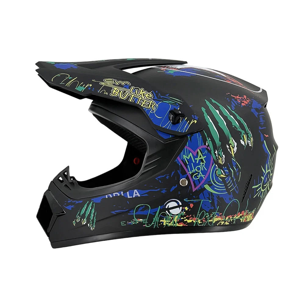 Dirt Bike Helmet Full Face Adjustable Visor Reinforced Chin Guard Ventilation