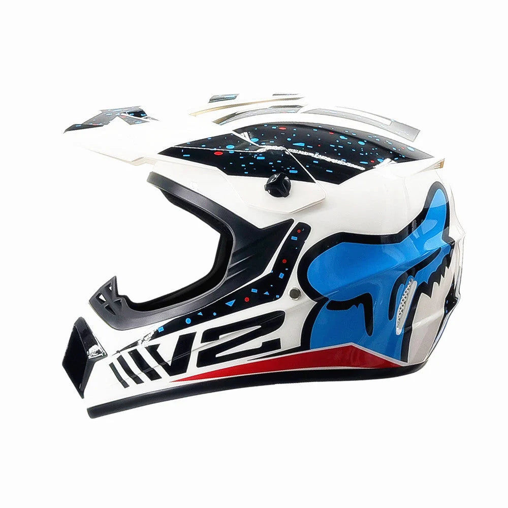 Dirt Bike Helmet Full Face Adjustable Visor Reinforced Chin Guard Ventilation