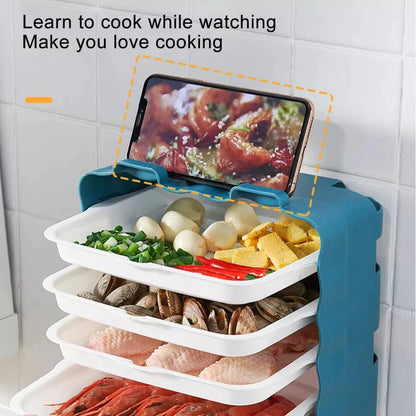 Dish Tray Organizer Six Trays Wall Or Table Mountable