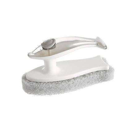 Dishwashing Brush Built-In Soap Dispenser Spring-Loaded Button